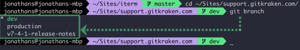 Git Branch in the CLI