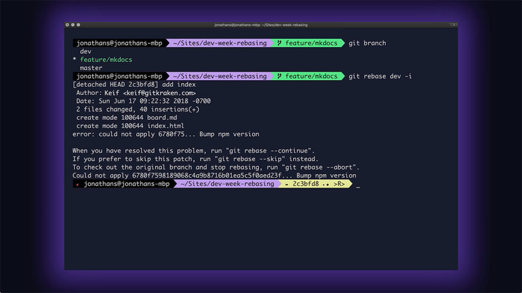 Interactive rebase in the CLI