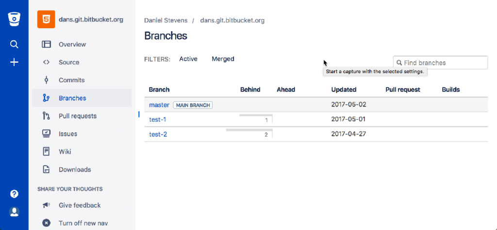 Bitbucket Screenshot