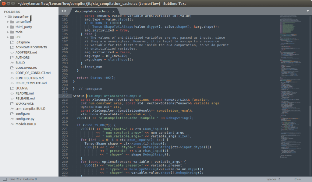 screenshot of Sublime Text