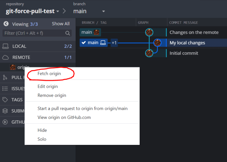 Git Pull Force GitKraken