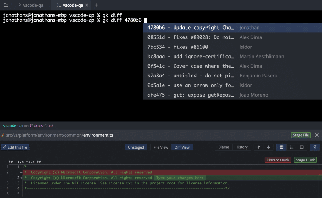GitKraken Diff