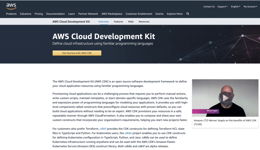 AWS Cloud Development Kit homepage