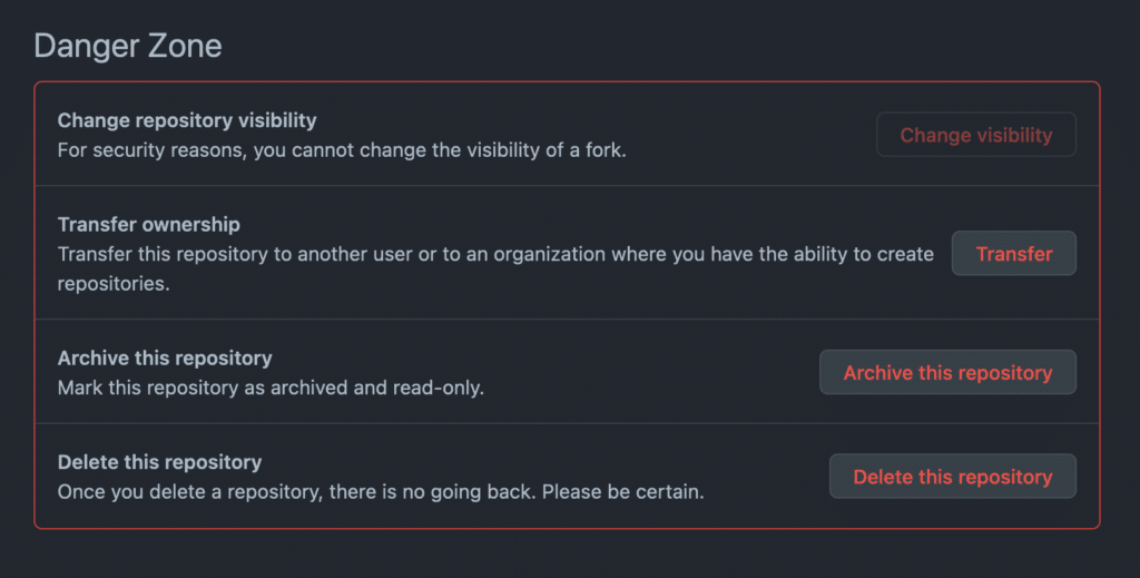github-delete-repository-danger-zone