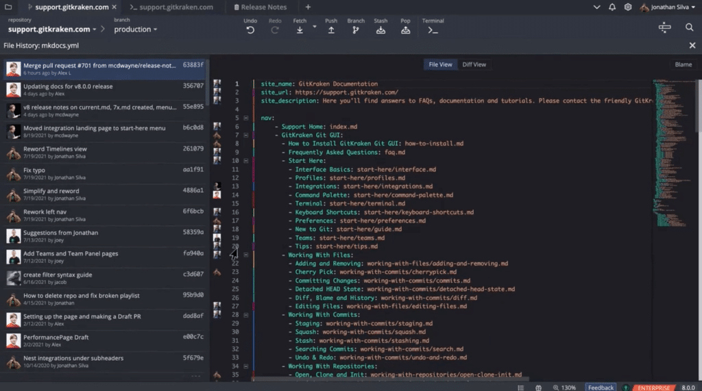 gitkraken for teams git blame view