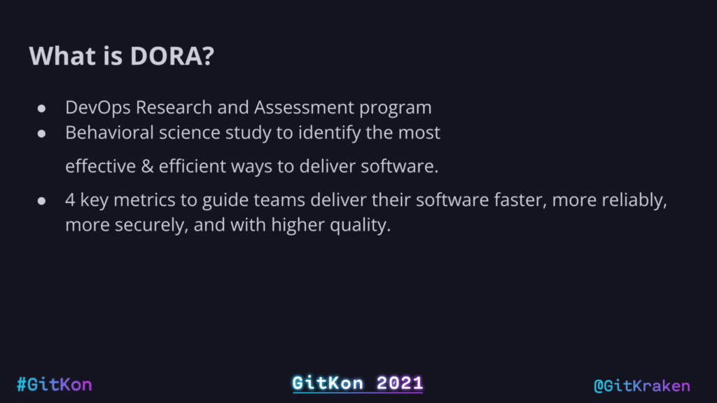 git metrics what is DORA