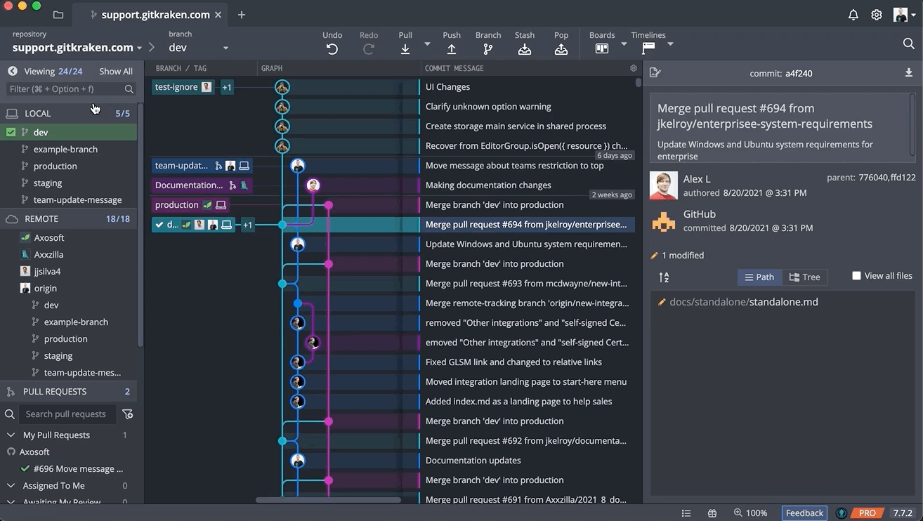 delete remote git branch view remote git branches in gitkraken