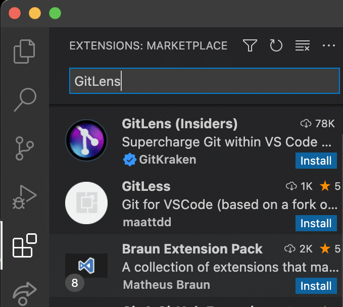 GitLens extension