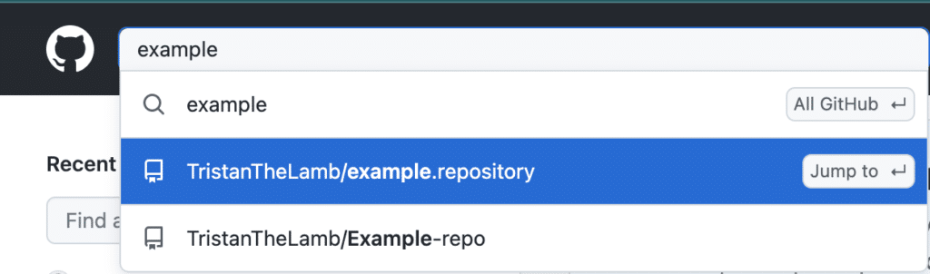 Searching for your desired remote repository