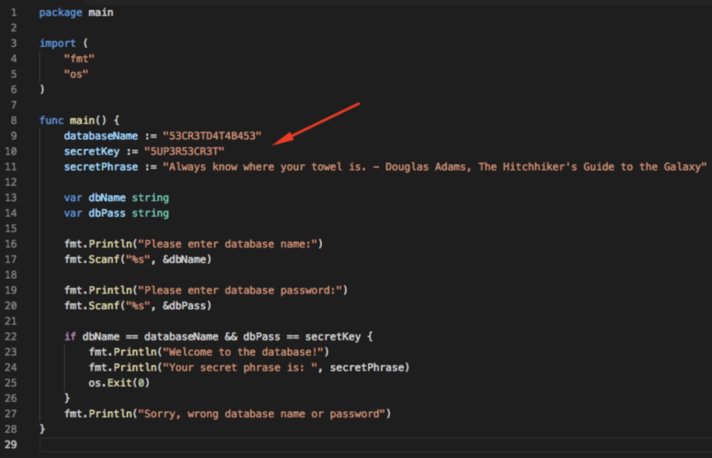 Example code file with a passwordExample code file with a password entered as plain text entered as plain text