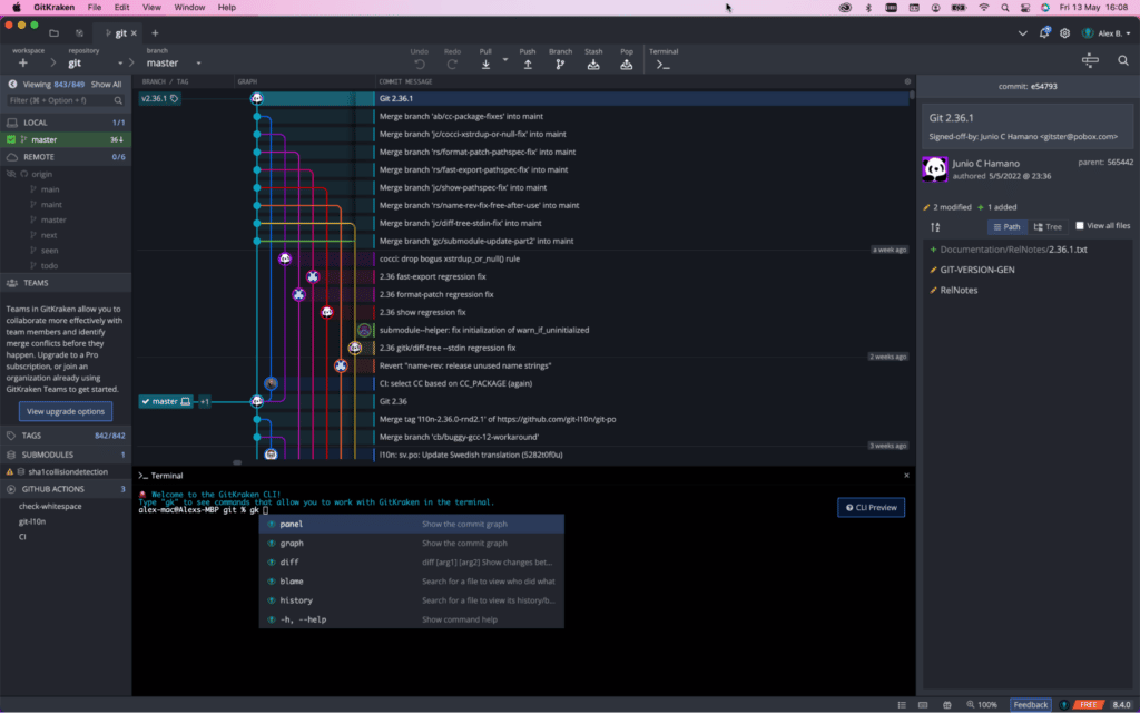 Using gk commands in GitKraken Client