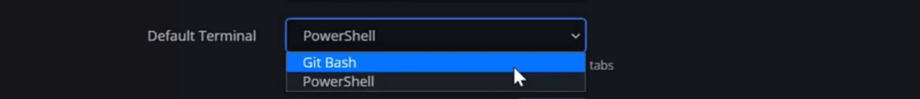 Select Git Bash as your default terminal in GitKraken Client