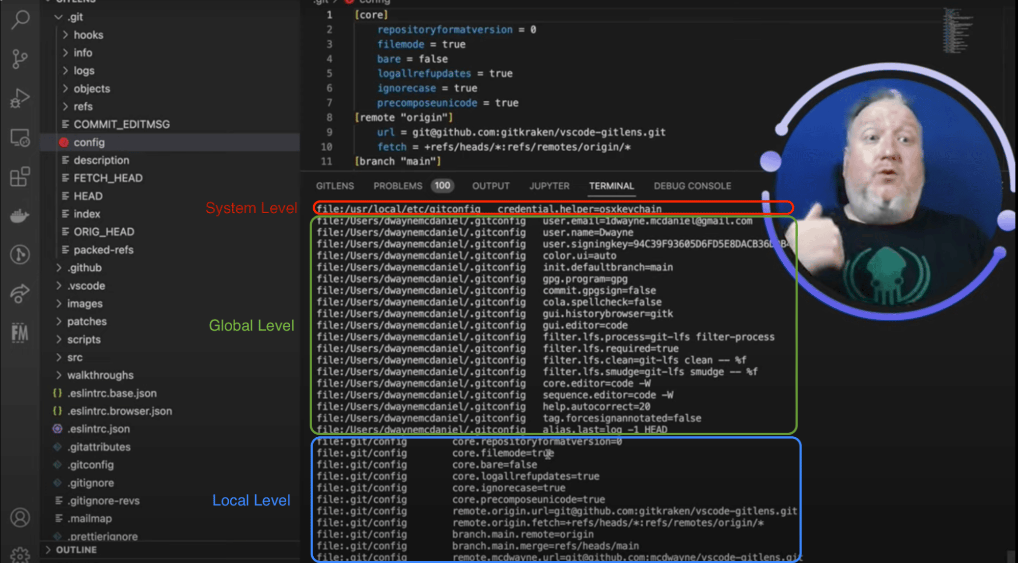 Git config global user