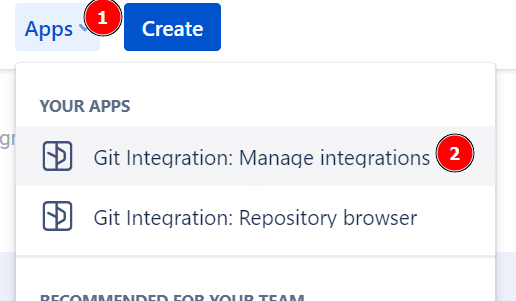 Manage Integrations in Git Integration for Jira