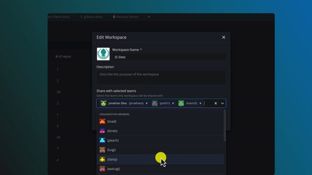 GitKraken Client 9.5 edit workspace