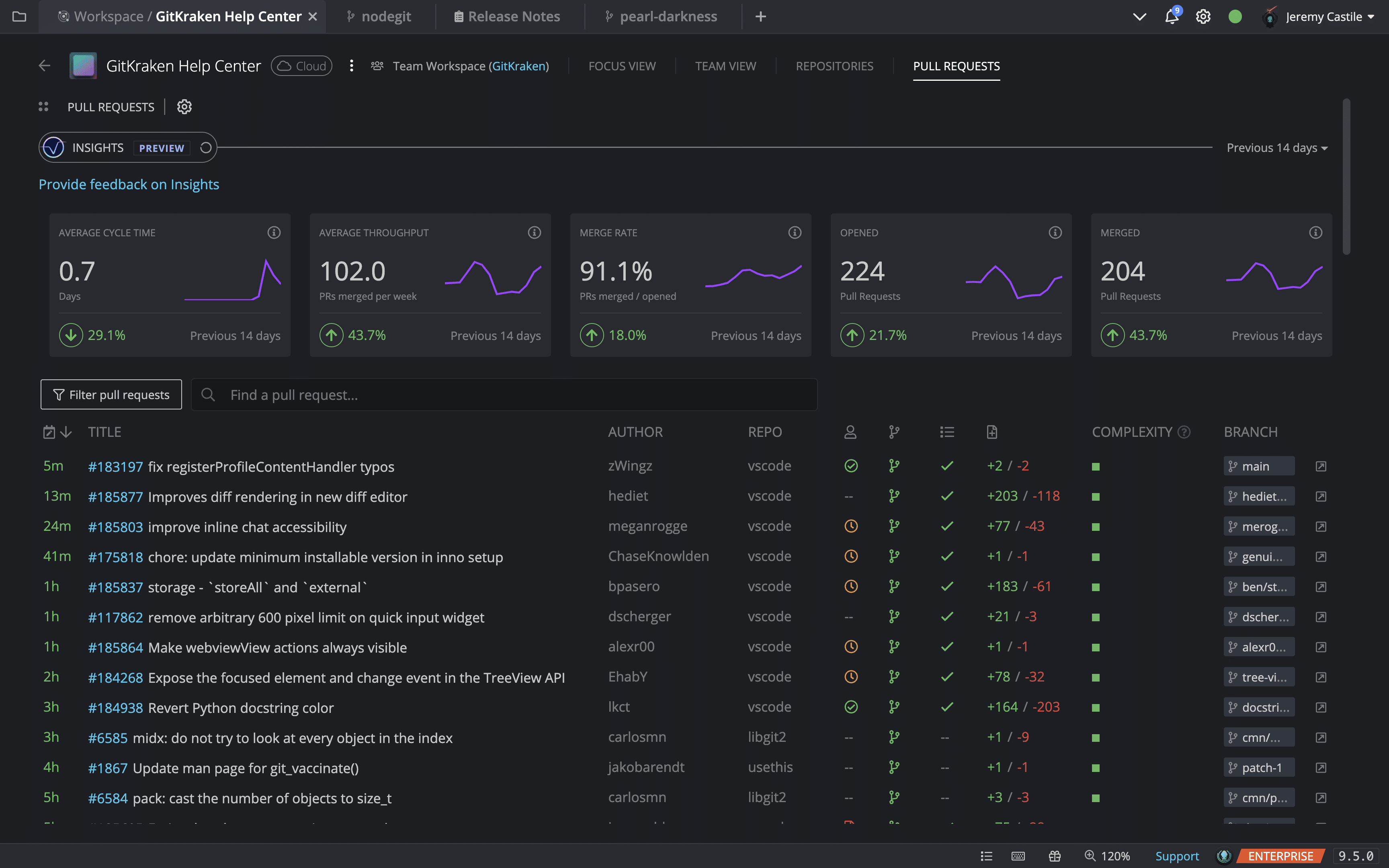 GitKraken Workspaces - Pull Request View