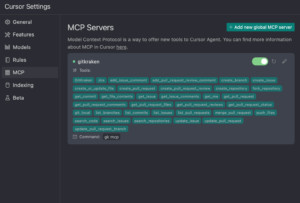 Screenshot of available MCP tools