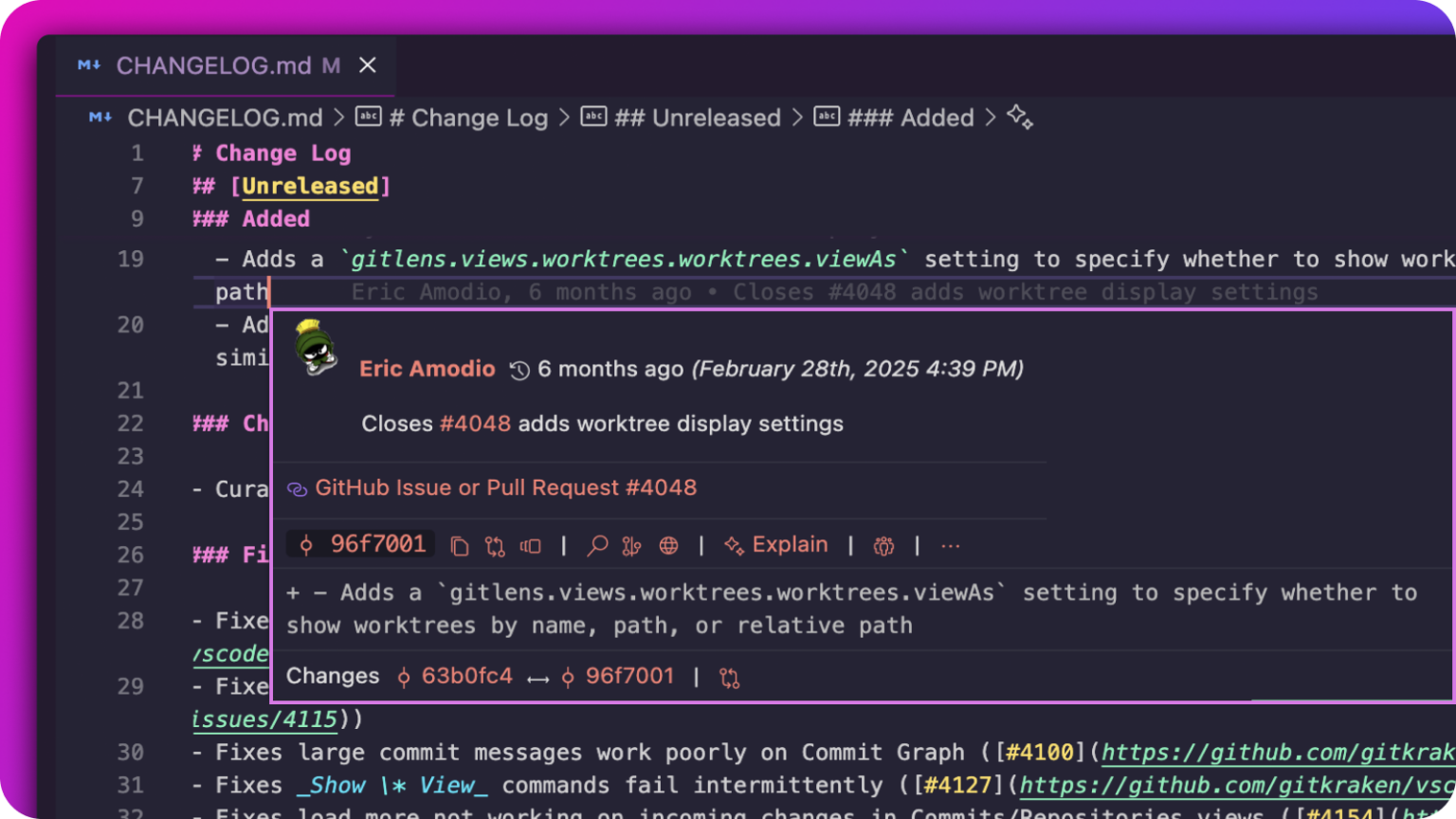 GitLens for Windsurf – AI Git Insights & History in VS Code+ | Free & Pro