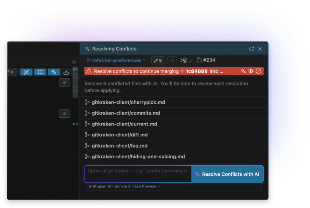 Git Merge Conflict Resolution Tool | Visual 3-Way Merge Editor - GitKraken