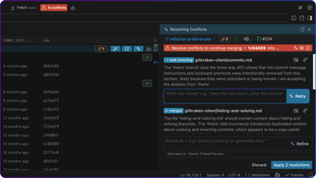 Git Merge Conflict Resolution Tool | Visual 3-Way Merge Editor - GitKraken